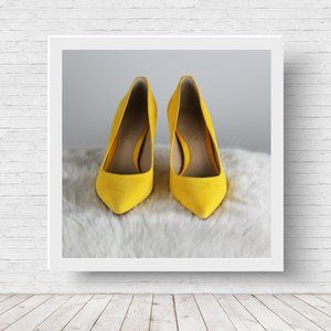 LAUREN YELLOW SUEDE HEELS